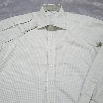 Camisa Ike Behar Para Hombres 15.5 33 Verde Pin Check IKE-EZE Rendimiento Manga Larga Foto 1 de 4