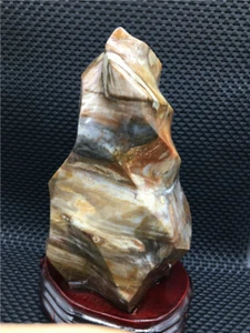 2759g schönes versteinertes Holz Fossil Kristall Einrichtungsartikel + Ständer U272 - Bild 1 von 11