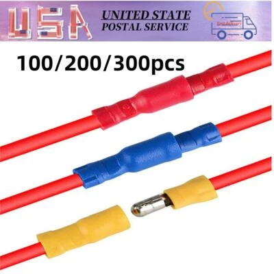 Terminal Vinyl Insulated Bullet Male Female Wire Crimp Connector 22-10AWG - Image 1 of 4
