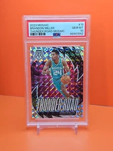 ⚪️⚪️ 2023 MOSAIC BRANDON MILLER #19 THUNDER ROAD MOSAIC PSA 10 💎MINT HORNETS - Picture 1 of 2
