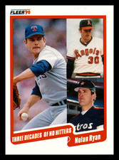 1990  Fleer Update Nolan Ryan HOF 3 Decades of No Hitters #U-131 NM-MINT