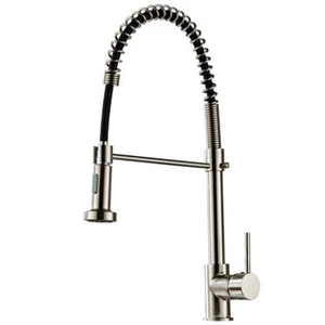 Grifo fregadero de cocina pulverizador giratorio de mango único resorte de grifo - Imagen 1 de 27
