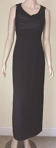 NWT CALVIN KLEIN Sleeveless Black Maxi Dress Size 2 Cross Back Satin Bodice $189 - Picture 1 of 6