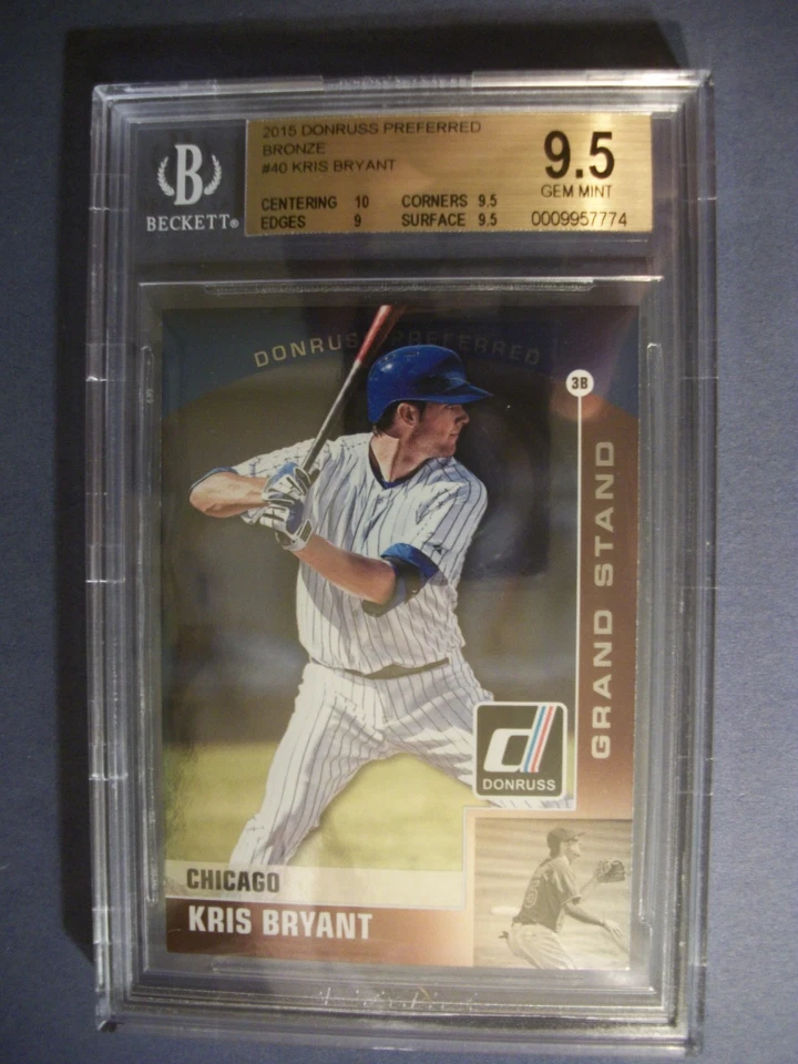 KRIS BRYANT 2015 Donruss Preferred Grand Stand Bronze #40 BGS GEM MINT 9.5 RC - Image 1 of 1