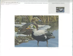 ALASKA #3 1987  STATE DUCK STAMP PRINT EXECUTIVE  ED  SPECTACLED EIDERS.Reg $350 - Picture 1 of 2