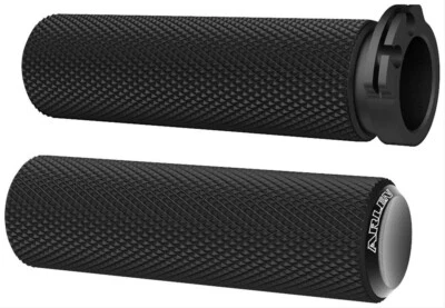 Empuñaduras de cable moleteadas negras Arlen Ness - Harley Dyna Softail Sportster Chopper Foto 1 de 4