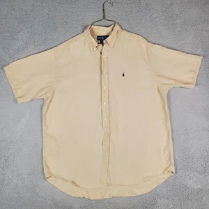 Ralph Lauren Blake Shirt Mens XL Beige 100% Linen S/S Button Down Lightweight - Picture 1 of 10
