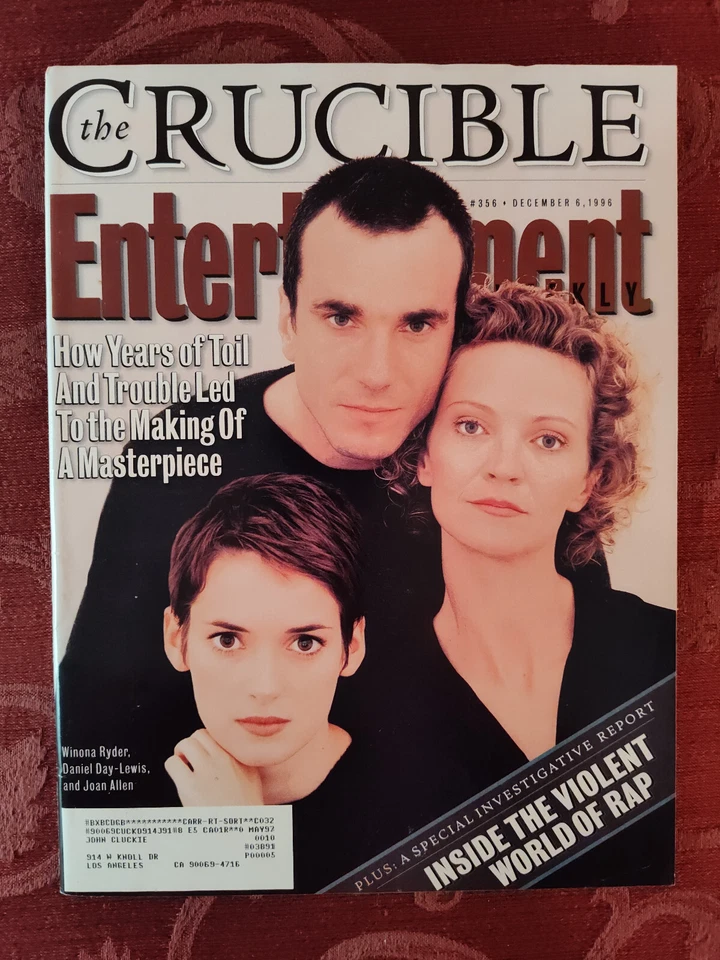 Entertainment Weekly December 6 1996 Winona Ryder Daniel Day Lewis Joan Allen Foto 1 de 1