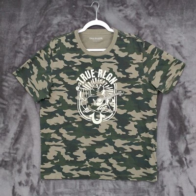 True Religion TShirt Camo Graphic Large Camouflage Pattern Short Sleeve Crew - Image 1 of 4