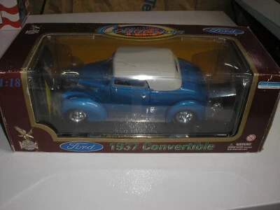 NICE 1/18 Road Legends Hot Rod 1937 Ford Convertible w/ Mags Blue Free SHIPPING - Image 1 of 3