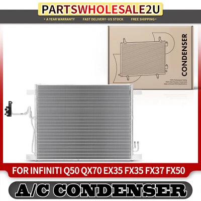AC Condenser Parallel Flow w/ Bracket for Infiniti EX35 EX37 FX35 FX37 FX50 QX50 - Image 1 of 4