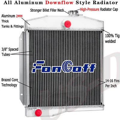 Radiador de aluminio de 3 filas para Jeep Willys 59-71 1955-1958 CJ3 CJ5 CJ5A CJ6 CJ6A Foto 1 de 4