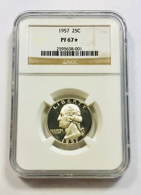 1957 25C Washington Quarter NGC PF 67 Star Brown Label 25 Cents - Ships Fast - Image 1 of 2