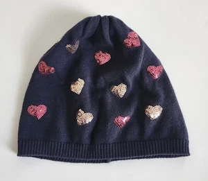 H&M Girl’s 100% Cotton Sequin Embellished Beanie Hat Size 8-12 Yrs Pre-owned - Picture 1 of 2