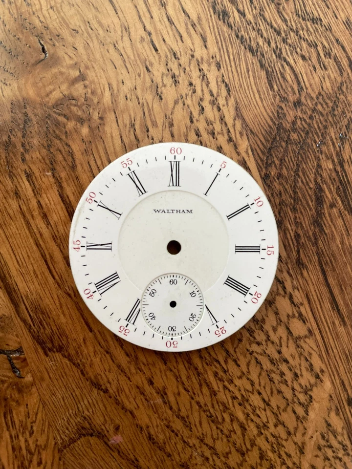 16 размер Waltham оригинальный нам карманные часы эмали циферблат (A23) - Изображение 1 из 2