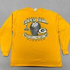 Green Bay Packers Shirt Mens XL Yellow NFL Long Sleeve Logo Super Bowl Champions