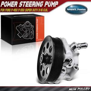 Power Steering Pump with Pulley for Ford F-450 F-550 Super Duty 2011-2016 6.8L