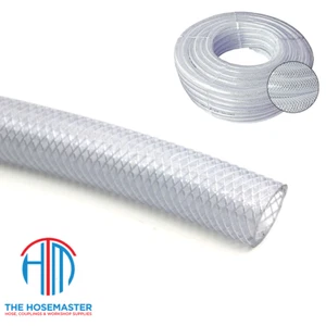 Manguera PVC Transparente Flexible Reforzada Trenzada Grado Alimenticio ACEITE AIRE Y AGUA Tubo Tubo - Imagen 1 de 2