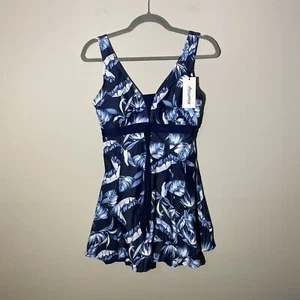 Ecupper size small One Piece Swimdress with Attached Boyshort Women’s Blue - Picture 1 of 8