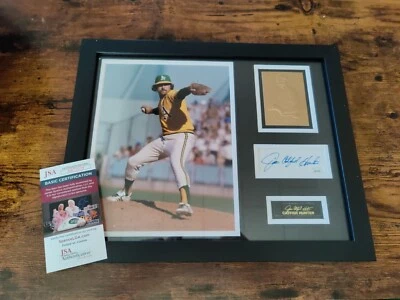 JSA COA Signed And Framed Catfish Hunter Collage Athletics Baseball MLB Gold... - Image 1 of 4