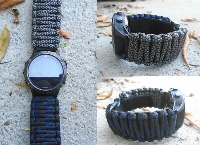 Correa de reloj Garmin Paracord Fenix 5 5S 6 6S 7 7S/ Marq/ Instinct/ Quatix 5, 6 Foto 1 de 3