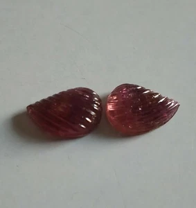 Hermoso 2 piezas tallado turmalina color rosa 3 Cts. Piedras preciosas naturales - Imagen 1 de 12