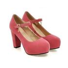 Women's round toe buckle strap casual  Lolita Cosplay Shoes High Heels party 