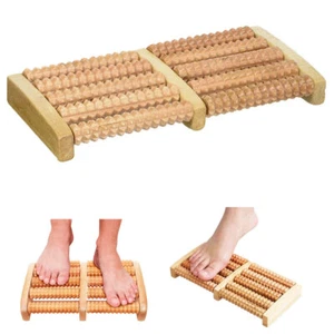 Large Dual Foot Massager Roller Feet Relax Wooden Bamboo Foot Pain Massage New - Picture 1 of 1