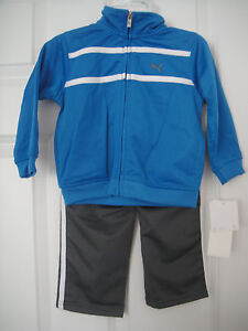 PUMA NWT Infant Boys 2PC Track Suit Jacket Pants Top Zip Warm Up 12 18 24 m 