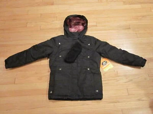 Girls Athletech Insulated Poly Fill Winter Black Jacket Headband XL 14-16 New - Picture 1 of 9