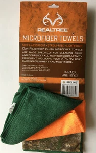 New RealTree LifeLine Microfiber Towels - 3 Pack - Green, Orange, & Camo - USA - Picture 1 of 4