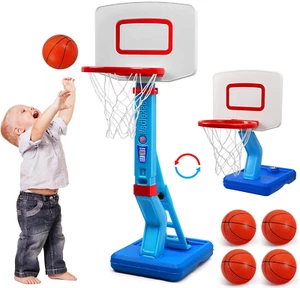 Toddler Basketball Hoop Indoor for Age 1-3, Adjustable Kids Basketball Hoop, Min - Picture 1 of 7