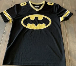 Batman Short Sleeve V-Neck Black/Yellow Jersey Shirt #00 Girl’s Youth Sz: XL(16) - Picture 1 of 6