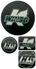 MICHIGAN K - WINGS KALAMAZOO IHL VINTAGE INGLASCO BY PUCK WORLD  MADE IN CANADA