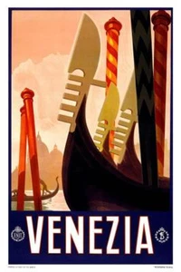 Vintage Travel A3 Reproduction Poster @ VENEZIA Matt Canvas Photo Paper - Picture 1 of 1