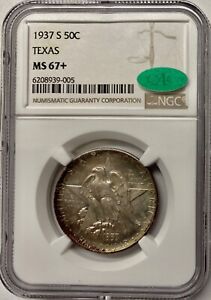 1937-S 50C Texas Silver Commemorative NGC MS67+CAC