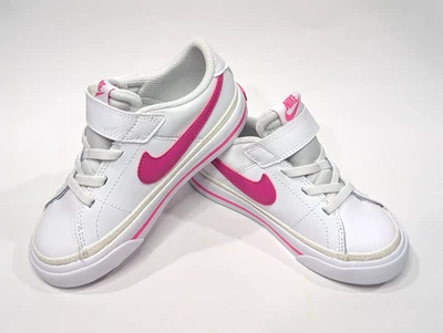 Tenis Nike Court Legacy (TDV) blancas/fucsia para niñas pequeñas - tallas surtidas nuevas con etiquetas Foto 1 de 4