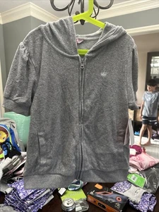 Juicy couture girls grey short sleeve zip up hooded jacket. Size 10/12 - Picture 1 of 3