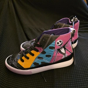 NEW Nightmare Before Christmas Disney High Top Lace-up Sneakers Shoes Womens 8 - Picture 1 of 6