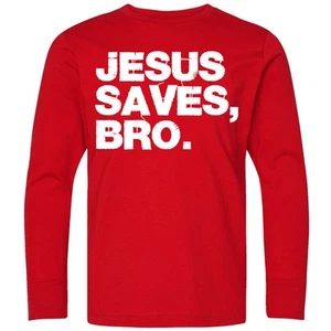 Inktastic Jesus Saves Bro Christian Youth Long Sleeve T-Shirt Love Teen Faith - Picture 1 of 5
