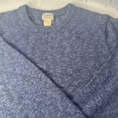 Vintage LL Bean Sweater Mens XXL  Fisherman Speckled Chunky Pullover Blue - Image 1 of 4