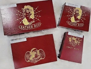 Lote de 4 cajas de cigarros Betty de cuero rosa torpedo/corona Crazy Alice con fondo graso - Imagen 1 de 2