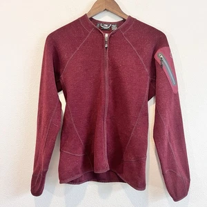 Outdoor Research Women’s Full Zip Wool Blend Jacket S Red Wool Blend Base Layer - Picture 1 of 9