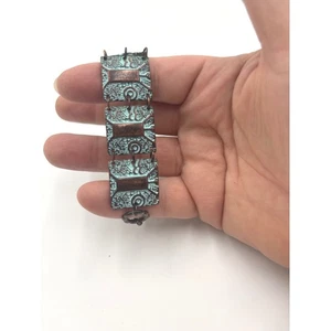 Bracciale Vintage Verdigris Patina Link Stile Antico Chiusura a Levetta Regolabile - Foto 1 di 9