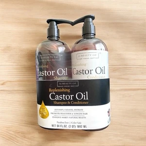 SJ Beauty Co Replenishing Castor Oil Shampoo Conditioner Set 32 oz Each New - Picture 1 of 3