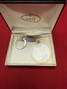 Swank 1901 Morgan Silver Dollar Keychain with Box - Picture 1 of 6
