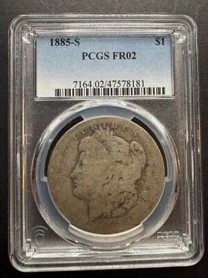 1885 S Morgan $1 PCGS FR02 Lowball Rare 90% Silver Dollar Early Collector Coin - Image 1 of 4