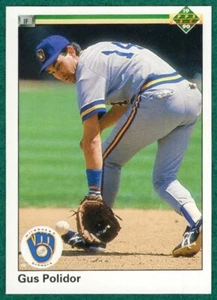 Gus Polidor - 1990 Upper Deck #480 - Milwaukee Brewers Baseball Card - Picture 1 of 2
