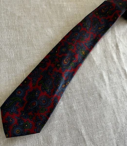 vintage 60s necktie skinny 2 1/2" SILK paisley AYRES' MEN'S STORE nos - Picture 1 of 5