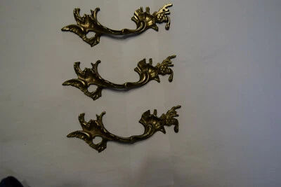 ANCIENNES POIGNEES DE MEUBLE COMMODE ART NOUVEAU EN BRONZE - Photo 1/4